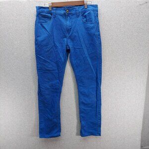 Phat Farm Mens Blue Denim Pants Casual Straight Leg Pockets Button Closure 34x32